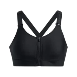 UA Infinity High Zip 2.0 Bra, Black