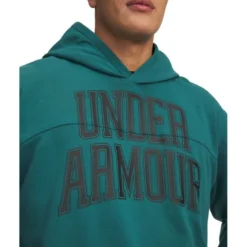 UA Rival LW Graphic Hoodie, Rack Green