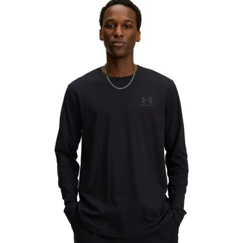 UA Sportstyle Left Chest LS Black