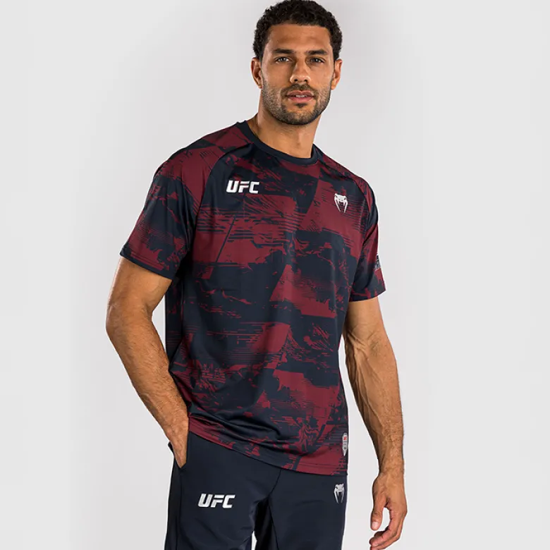 UFC Zenith Fight Week Dry Tech T-shirt Navy Blue/Burgundy/Silver