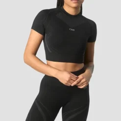 Ultra Seamless Cropped T-shirt Wmn, Black