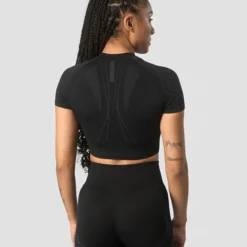 Ultra Seamless Cropped T-shirt Wmn, Black