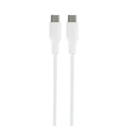 USB-C till USB-C Flätad Laddningskabel 60W 1m, Vit