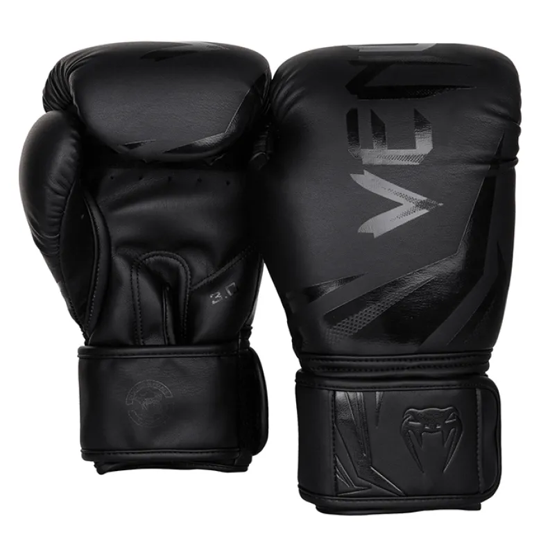 Venum Challenger 3.0 Boxing Gloves - Black/Black, 10oz