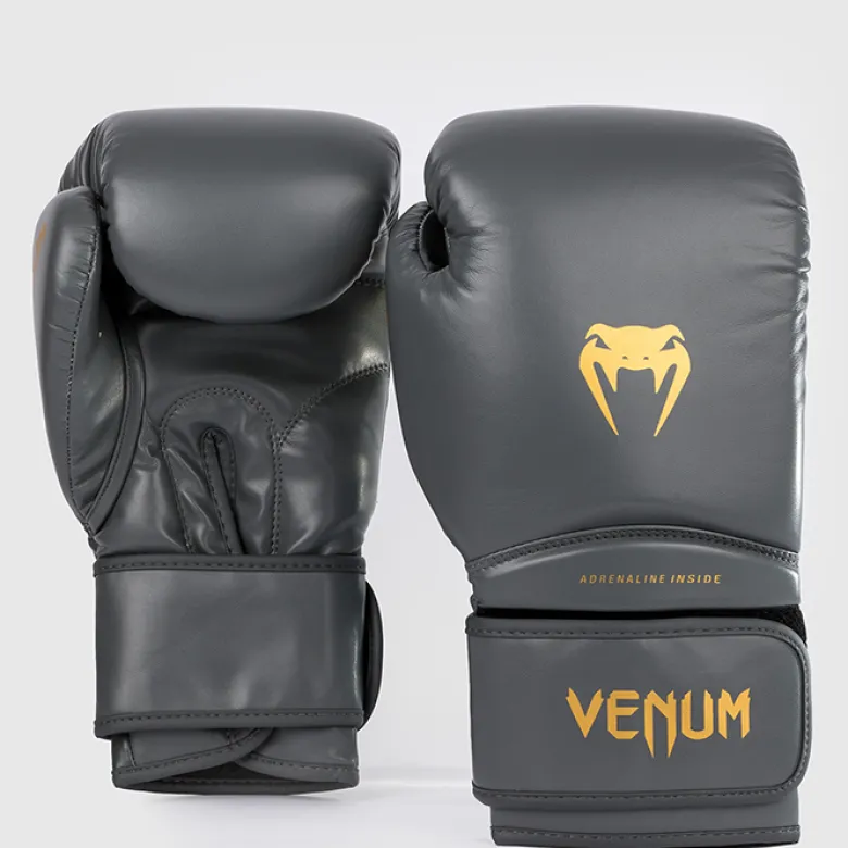 Venum Contender 1.5 Boxing Gloves, Grey/Gold, 10oz