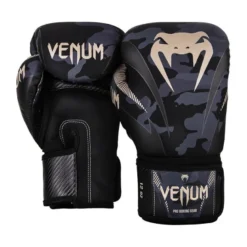 Venum Impact Boxing Gloves, Dark Camo/Sand, 10 oz