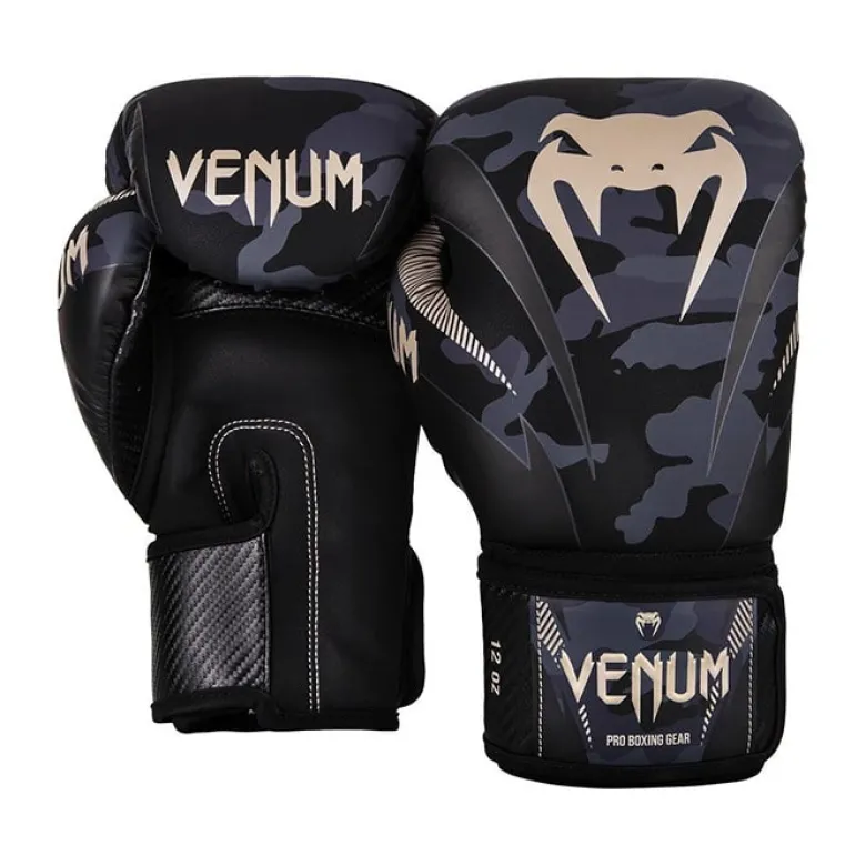 Venum Impact Boxing Gloves, Dark Camo/Sand, 10 oz