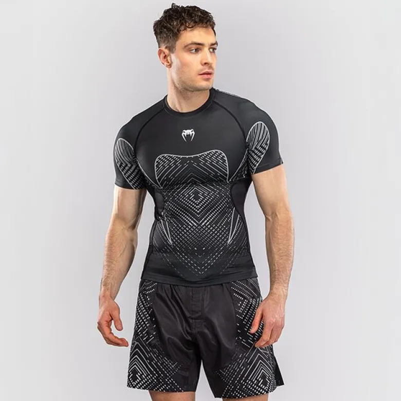Venum Midnight Fury Short Sleeves Rashguards Black/Grey/Silver