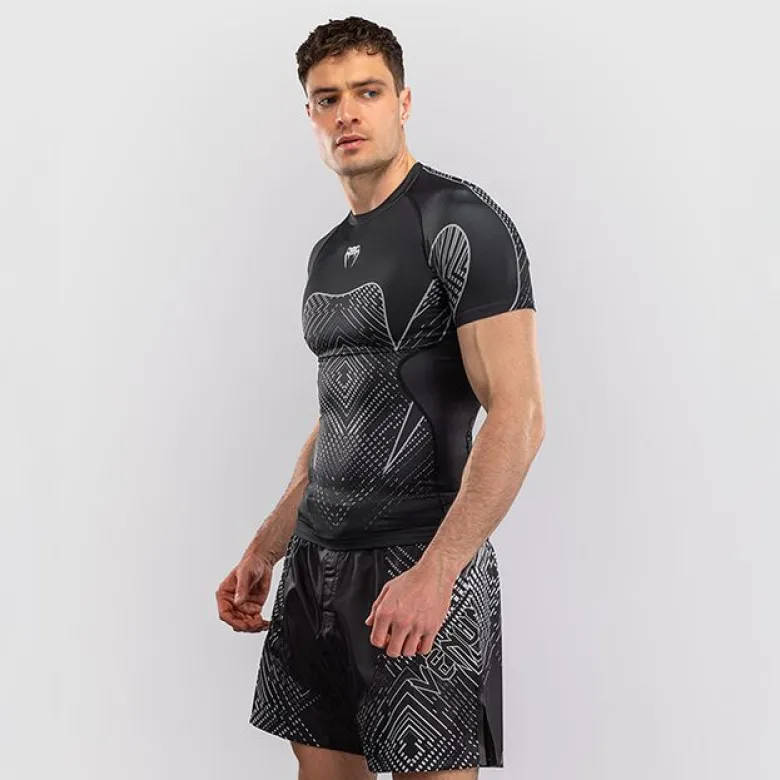 Venum Midnight Fury Short Sleeves Rashguards Black/Grey/Silver