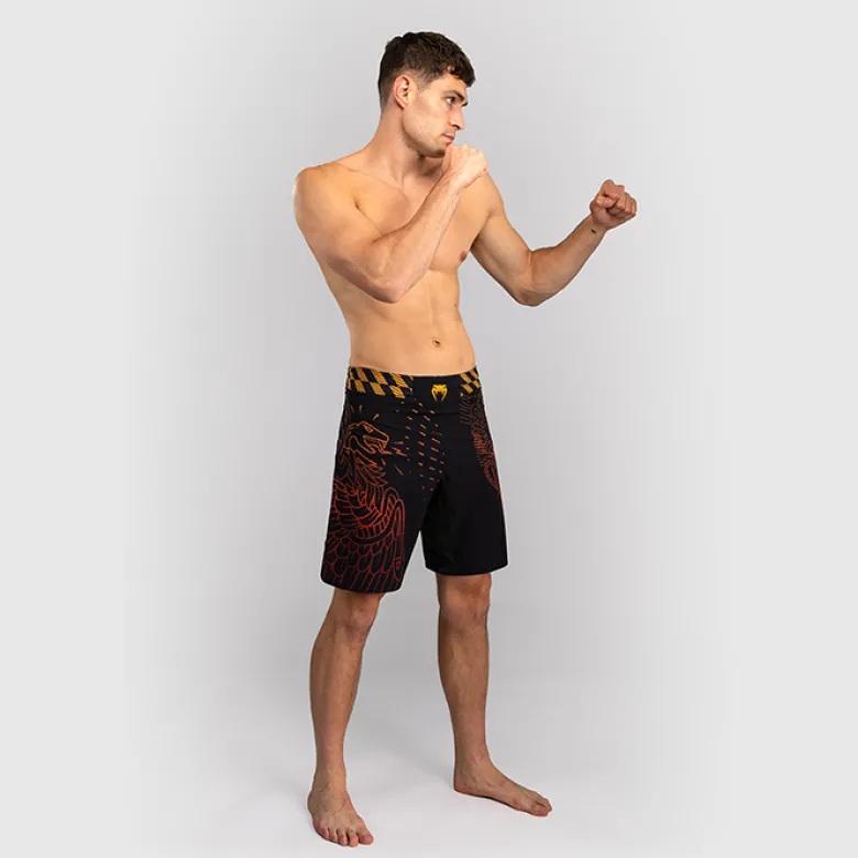 Venum Quetzal Fury Fightshorts Black/Fury Red/Tangerine