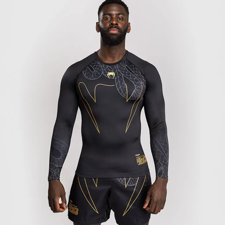 Venum Serpenti Rashguards Long Sleeves Black/Silver/Gold
