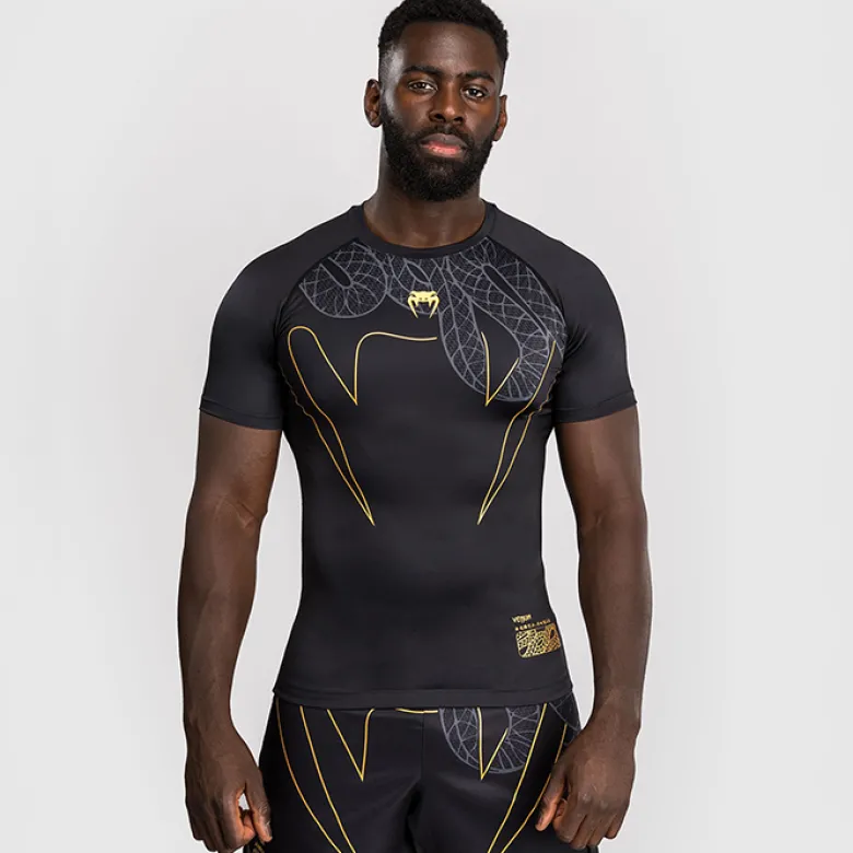 Venum Serpenti Rashguards Short Sleeves Black/Silver/Gold