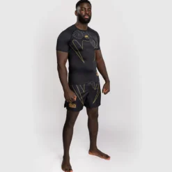 Venum Serpenti Rashguards Short Sleeves Black/Silver/Gold