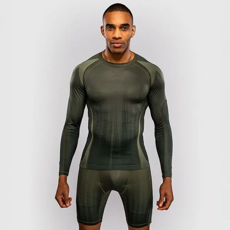 Venum Stealth Long Sleeve Rashguard Khaki/Dark Green