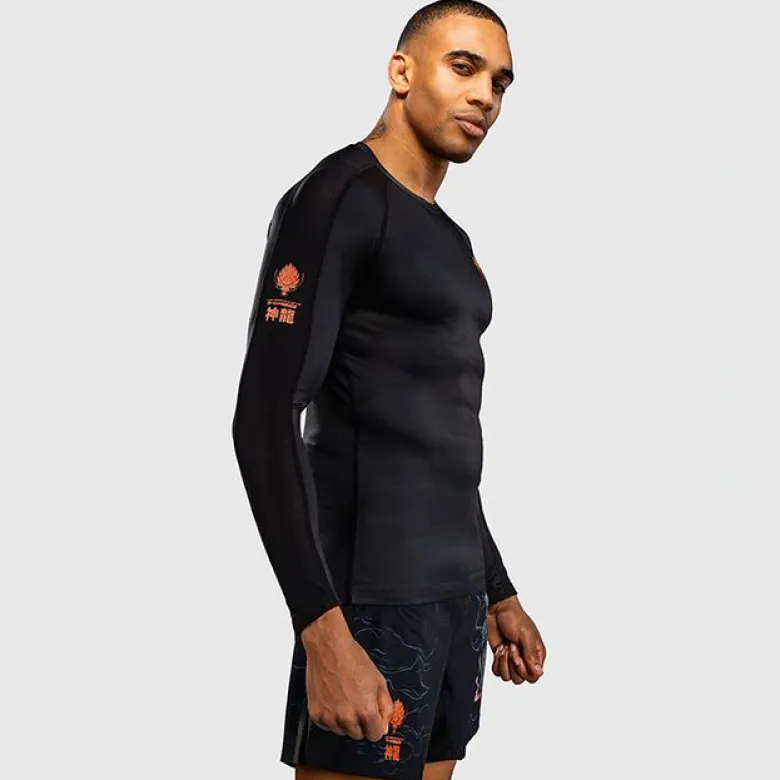 Venum Thunder Dragon Long Sleeve Rashguard Black/Grey/Copper