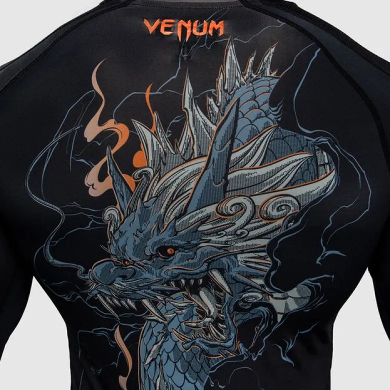 Venum Thunder Dragon Long Sleeve Rashguard Black/Grey/Copper