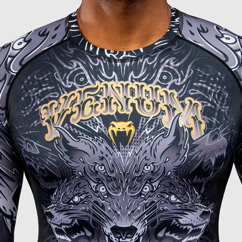 Venum Wolf Atak Long Sleeve Rashguard Black/Grey