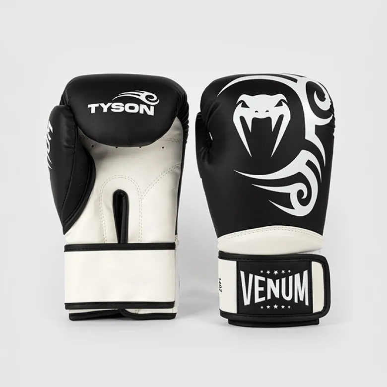 Venum X Mike Tyson Pro Boxing Gloves with velcro Black/White, 10oz