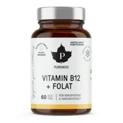 Vitamin B12 + Folat Hallon 60 sugtabletter