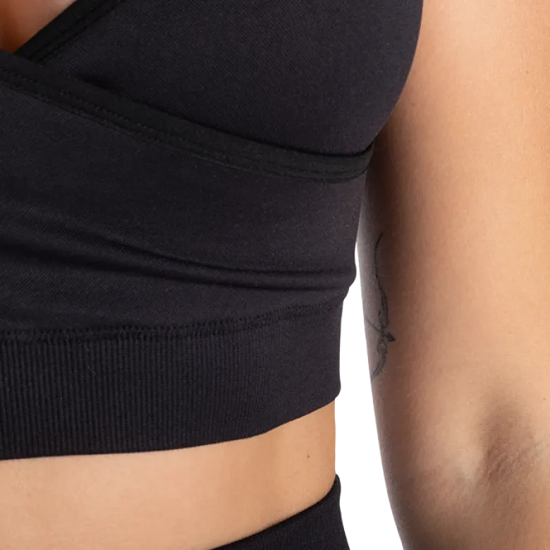 Wrap seamless bra, Black