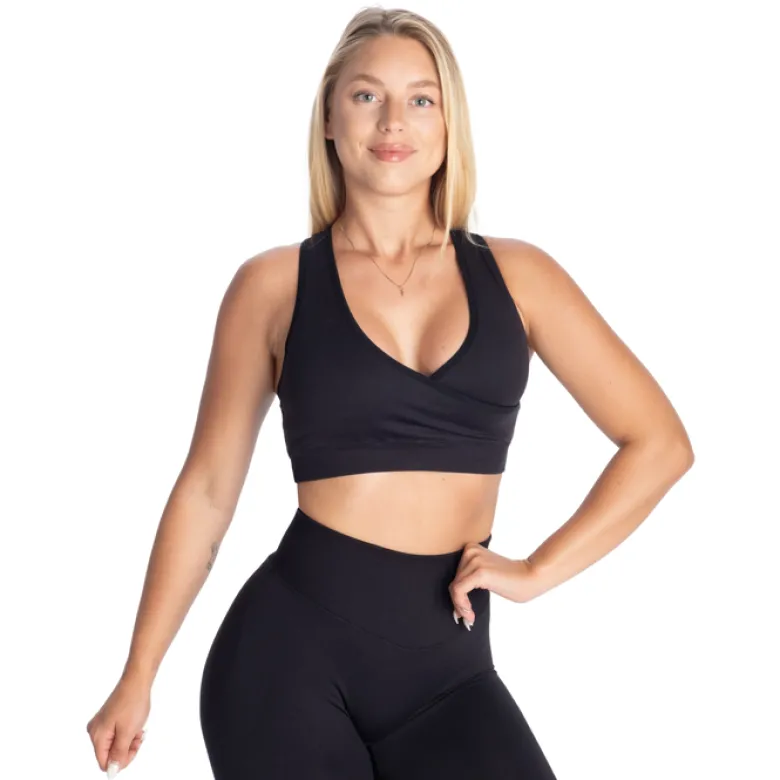Wrap seamless bra, Black