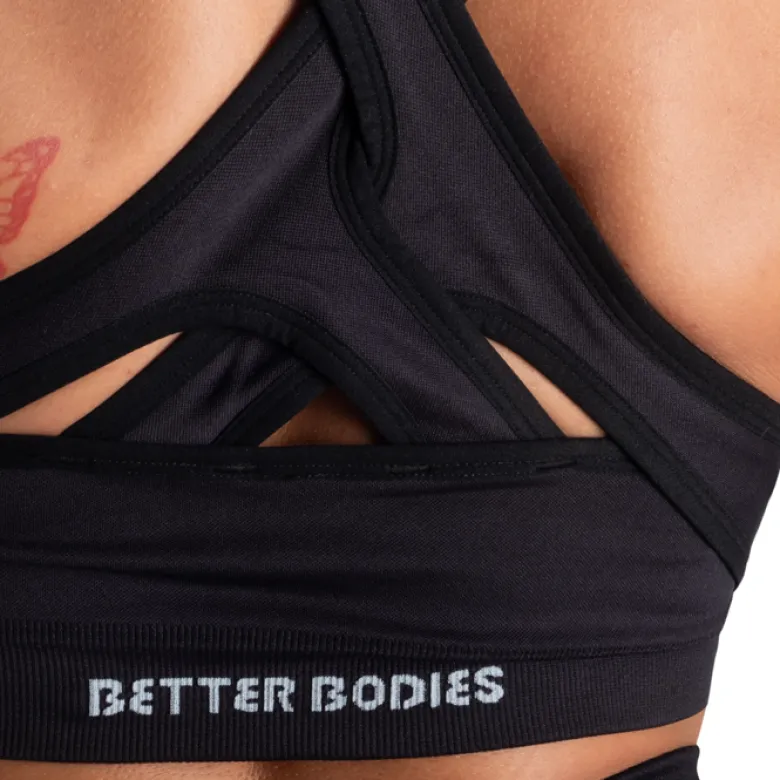 Wrap seamless bra, Black